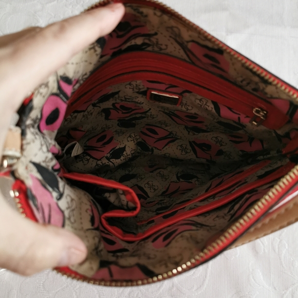 Guess Red G Logo Embossed Crossbody Bag - Picture 4 of 8